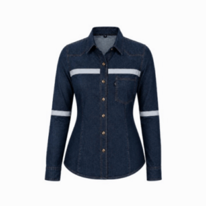Blusa Jean Clasica Prelavada De Trabajo 100% Algodón Con Cinta